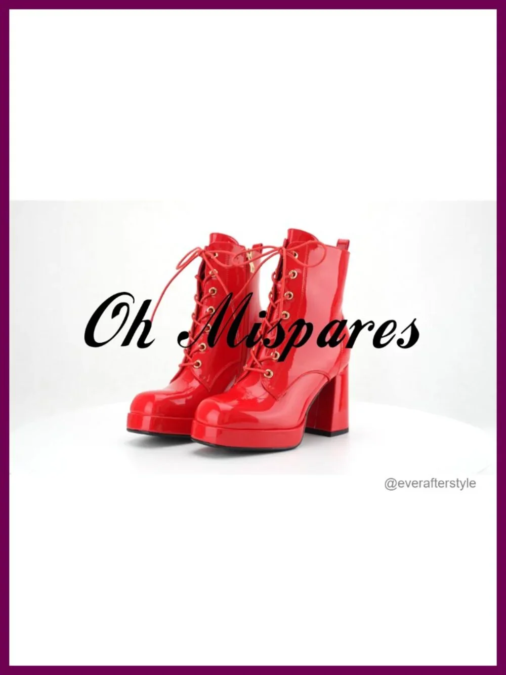 Patent Leather Ankle Boots Water Resistant Chunky Heel Bootie